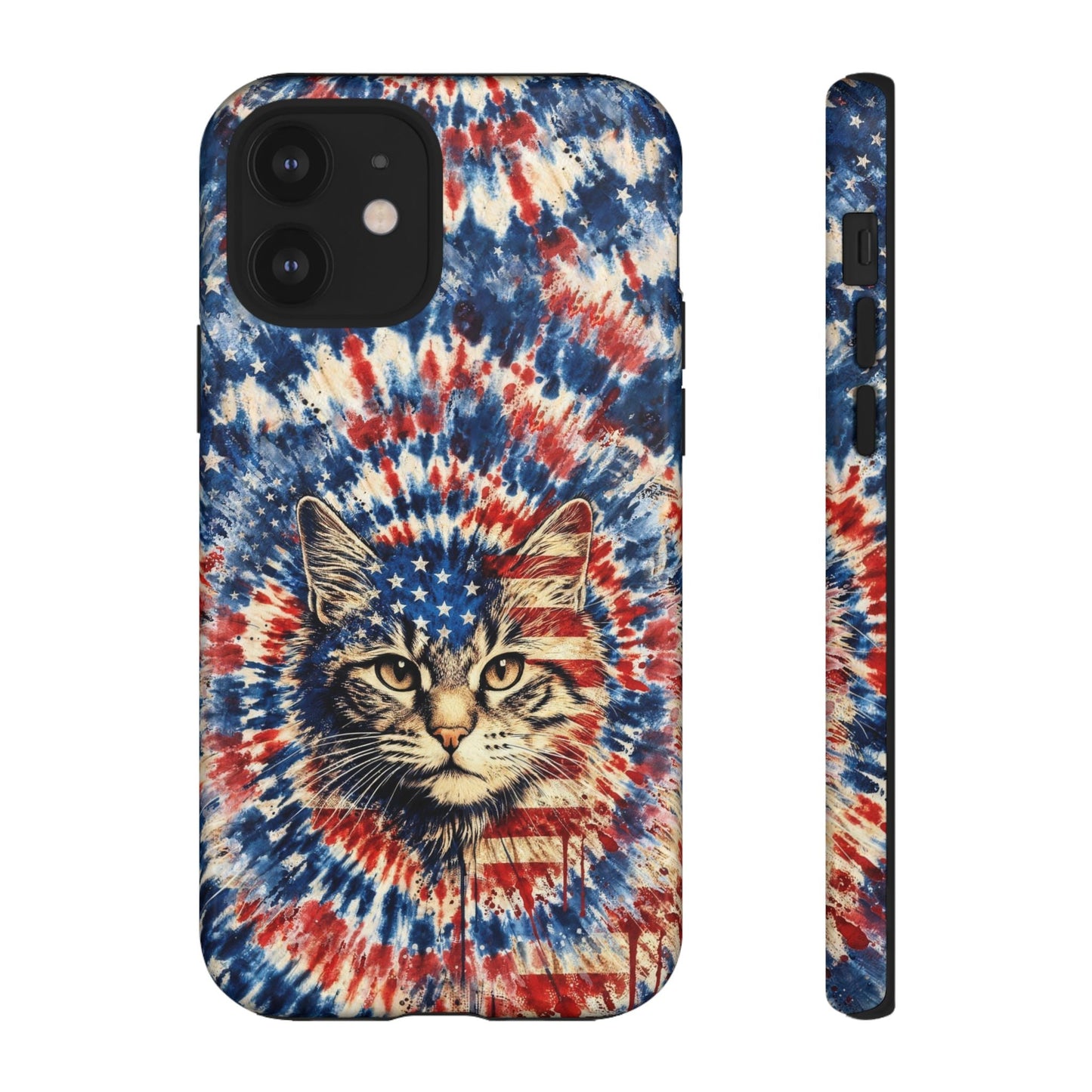 CAT RED WHITE & BLUE VINTAGE PHONE CASE  - TLHG2004262
