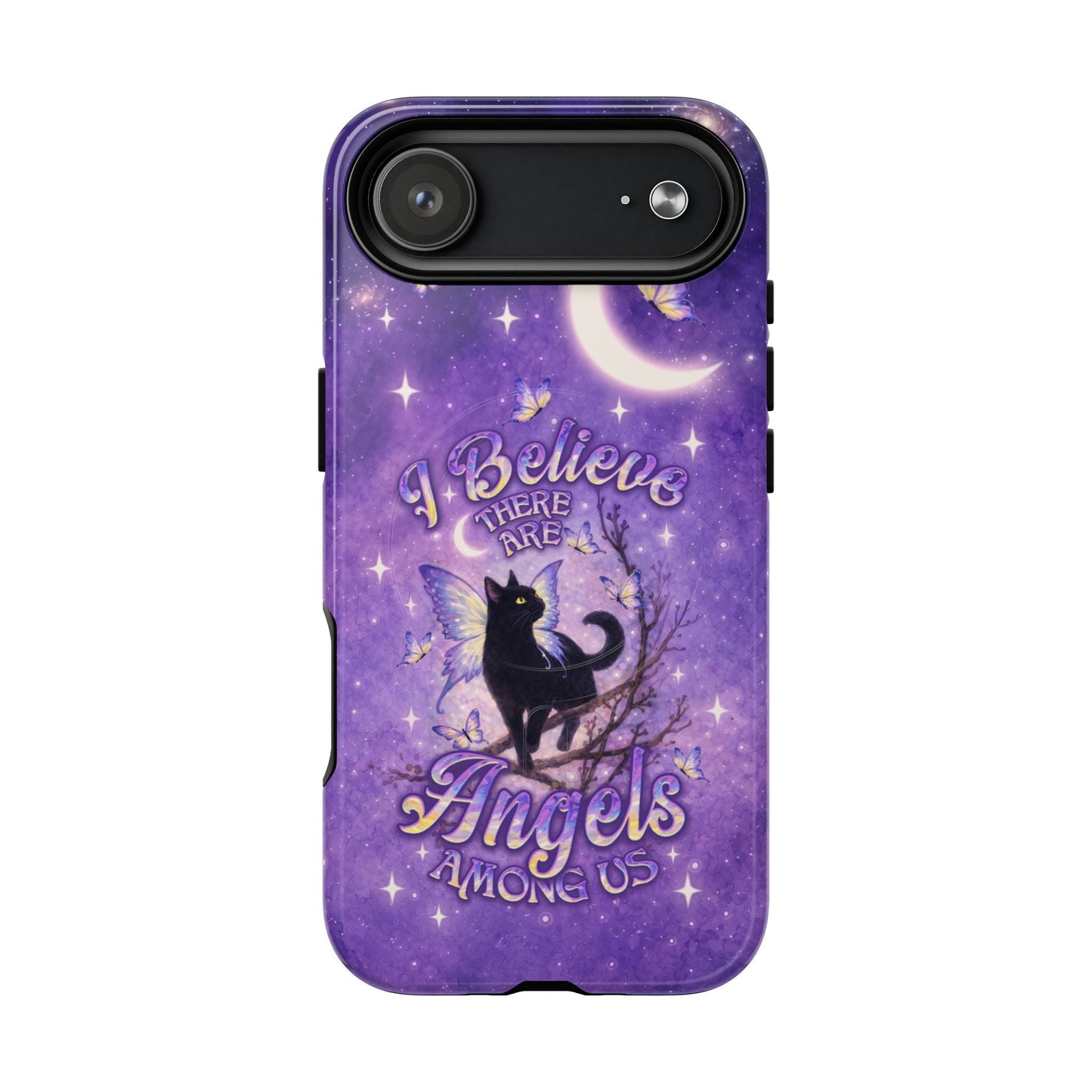 I BELIEVE THERE ARE ANGELS AMONG US BLACK CAT MAGNETIC PHONE CASE  - TLNO2605262