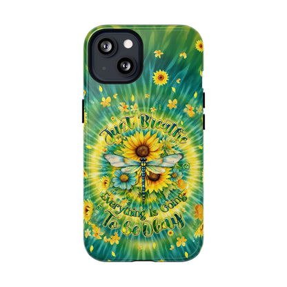 JUST BREATHE DRAGONFLY FLORAL MAGNETIC PHONE CASE  - TLHG1304263