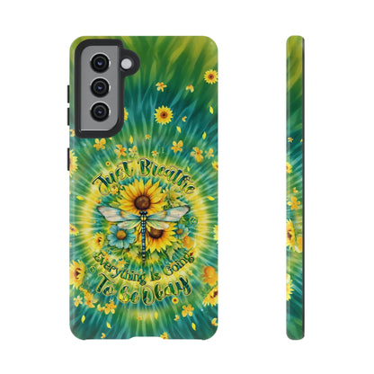 JUST BREATHE DRAGONFLY FLORAL SWIRL PHONE CASE  - TLHG1304263