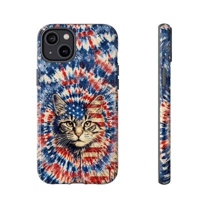 CAT RED WHITE & BLUE VINTAGE PHONE CASE  - TLHG2004262