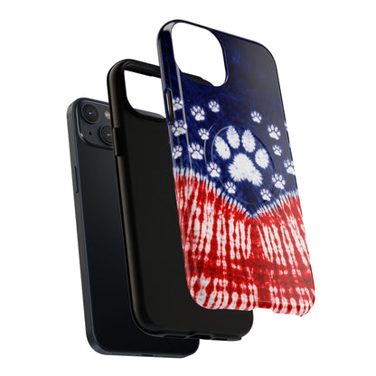 PAW PRINT RED WHITE & BLUE MAGNETIC PHONE CASE - TLTW1604262