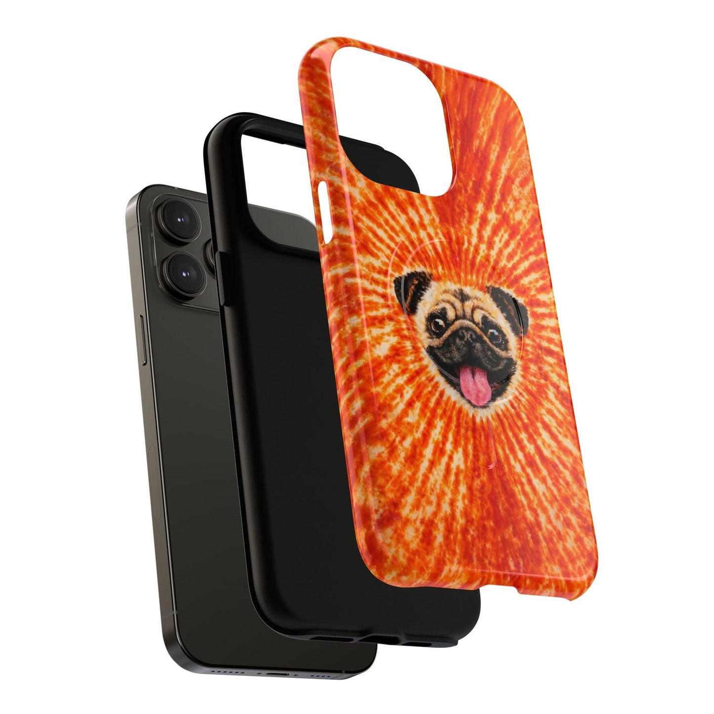PUG DOG ORANGE MAGNETIC PHONE CASE - TLNT1604261