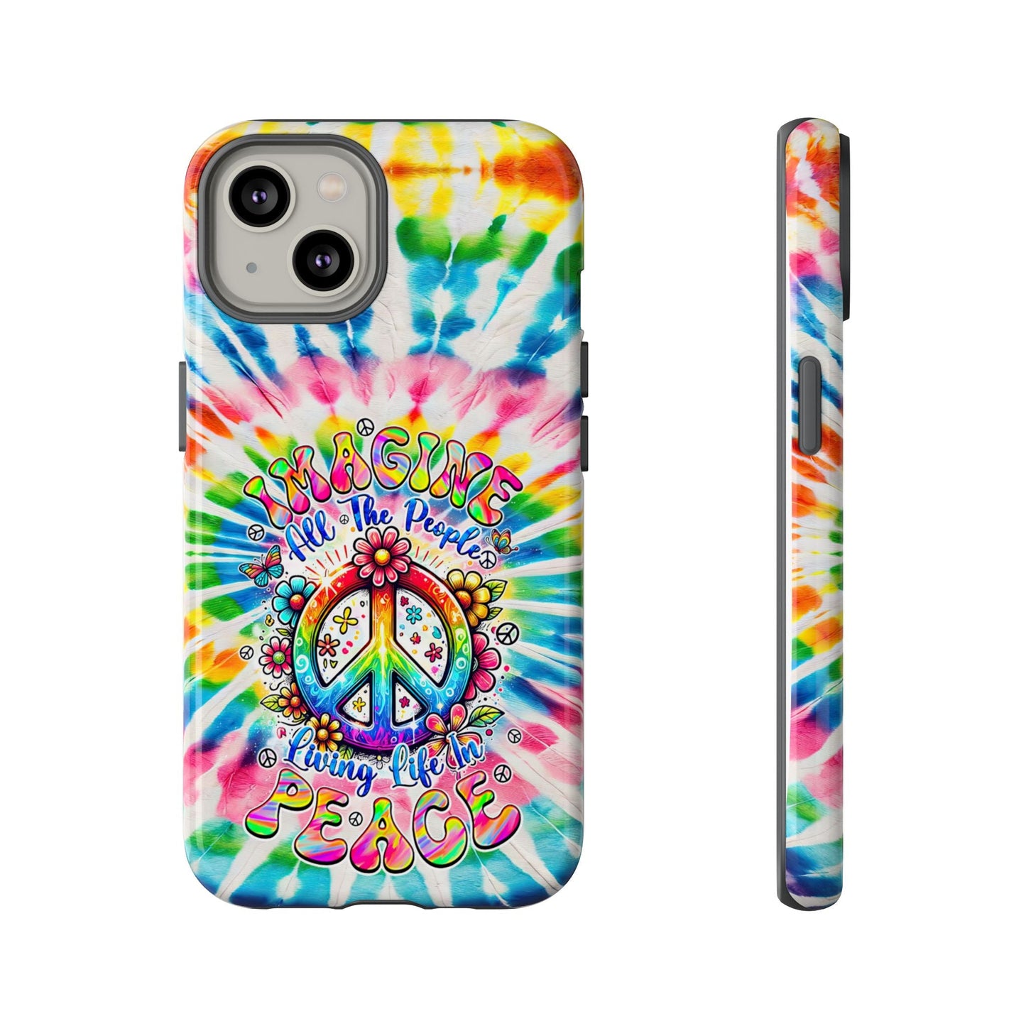 IMAGINE ALL THE PEOPLE LIVING LIFE IN PEACE TIE DYE PHONE CASE - TYQY1504253