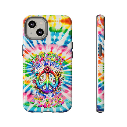 IMAGINE ALL THE PEOPLE LIVING LIFE IN PEACE TIE DYE PHONE CASE - TYQY1504253