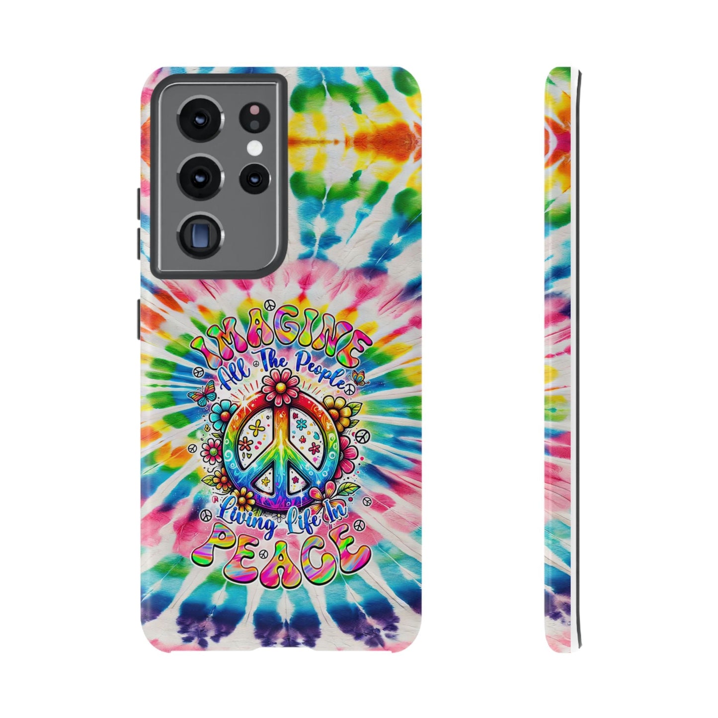 IMAGINE ALL THE PEOPLE LIVING LIFE IN PEACE TIE DYE PHONE CASE - TYQY1504253