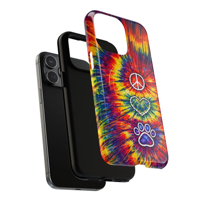 PEACE LOVE PAW PRINT COLORFUL MAGNETIC PHONE CASE - TLNT1604262