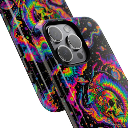 HIPPIE SKULL PSYCHEDELIC MAGNETIC PHONE CASE  - TLNO2904262