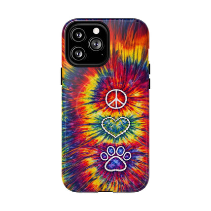 PEACE LOVE PAW PRINT COLORFUL MAGNETIC PHONE CASE - TLNT1604262