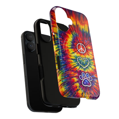 PEACE LOVE PAW PRINT COLORFUL MAGNETIC PHONE CASE - TLNT1604262