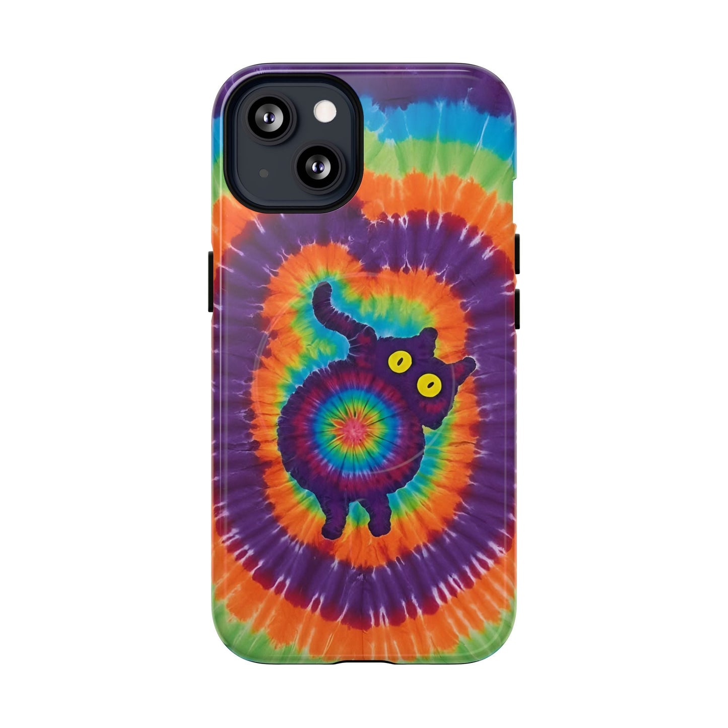 FUNNY CAT SWIRL MAGNETIC PHONE CASE - TLNO1604261
