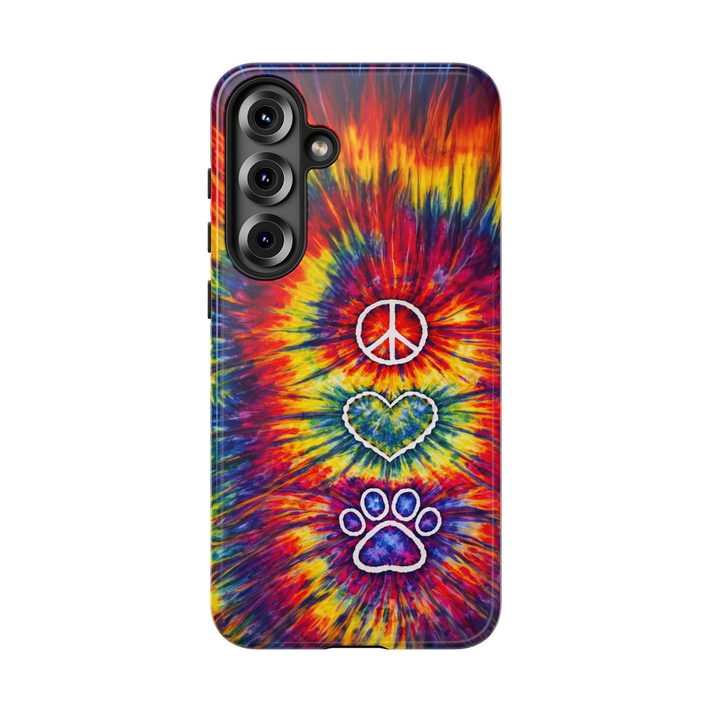 PEACE LOVE PAW PRINT COLORFUL PHONE CASE - TLNT1604262