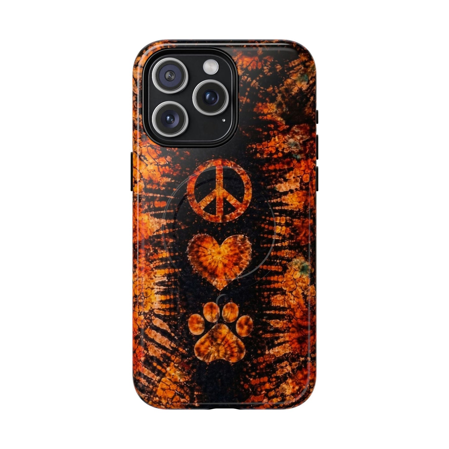 PEACE LOVE PAW PRINT VINTAGE MAGNETIC  PHONE CASE  - TLHN2204264