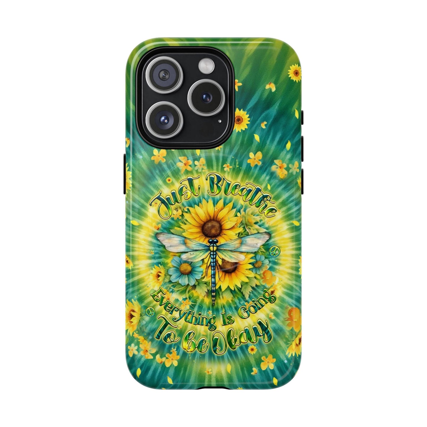 JUST BREATHE DRAGONFLY FLORAL MAGNETIC PHONE CASE  - TLHG1304263