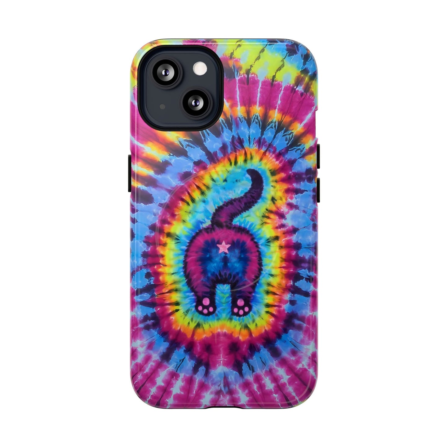 CAT COLORFUL SWIRL PATTERN MAGNETIC PHONE CASE - TLTW1404263
