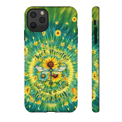 JUST BREATHE DRAGONFLY FLORAL SWIRL PHONE CASE  - TLHG1304263