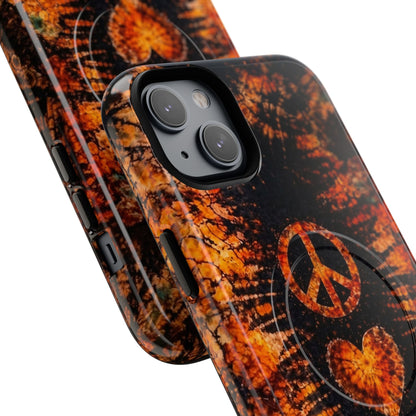 PEACE LOVE PAW PRINT VINTAGE MAGNETIC  PHONE CASE  - TLHN2204264