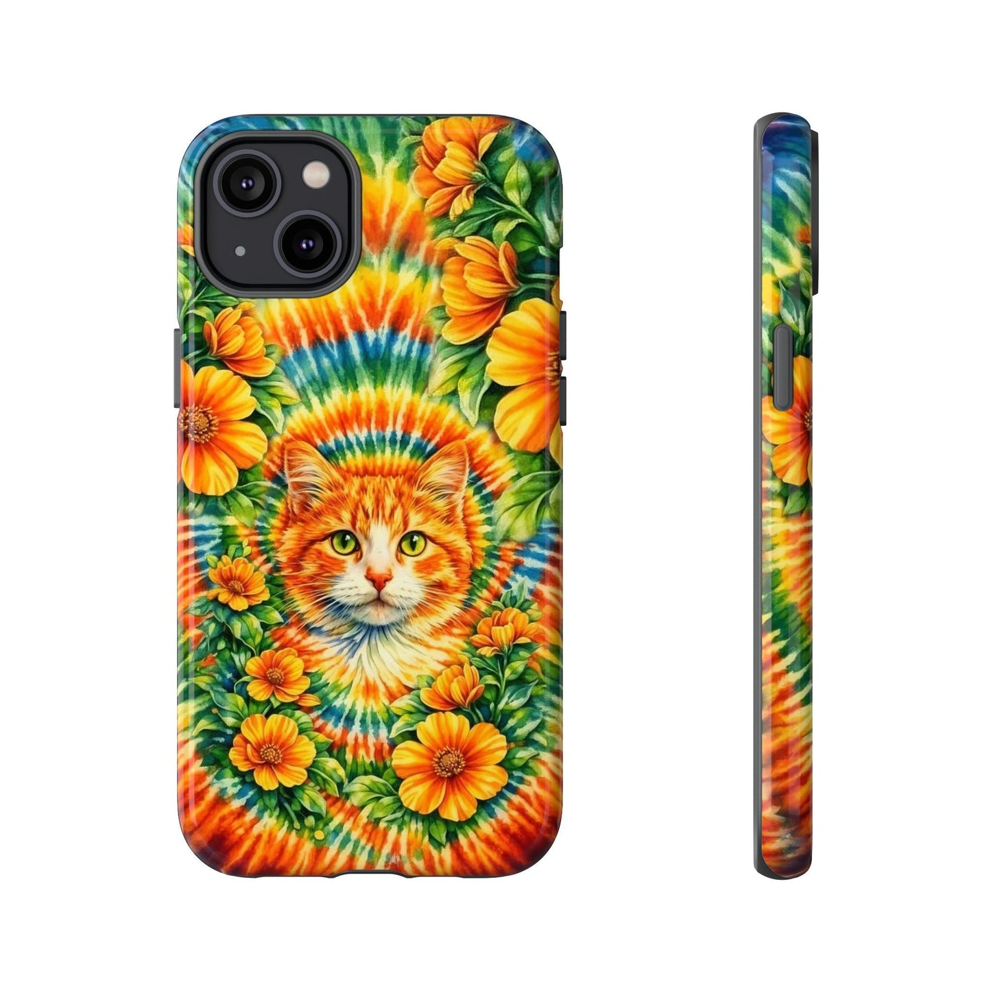 FLORAL CAT SWIRL PHONE CASE - TLHG2204264