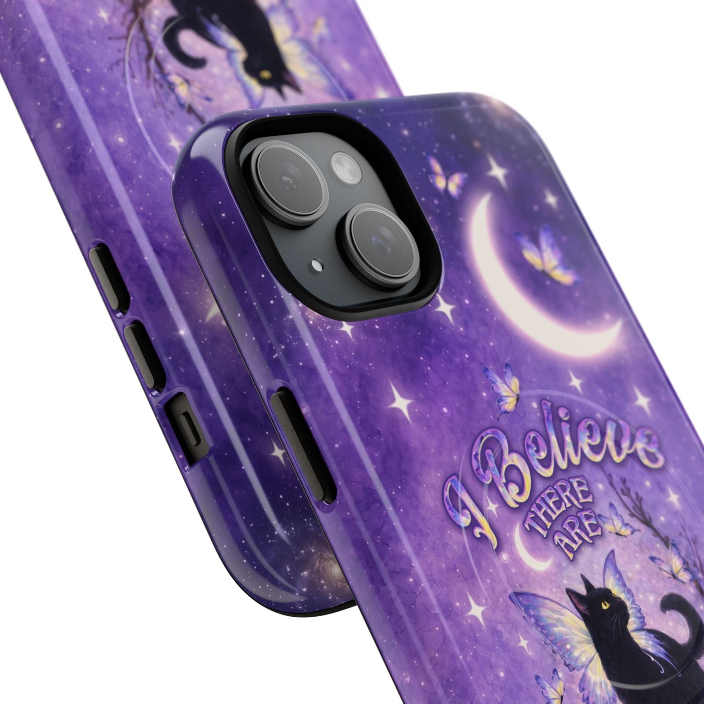 I BELIEVE THERE ARE ANGELS AMONG US BLACK CAT MAGNETIC PHONE CASE  - TLNO2605262