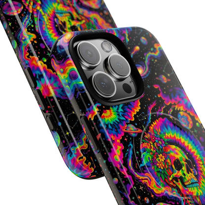 HIPPIE SKULL PSYCHEDELIC MAGNETIC PHONE CASE  - TLNO2904262