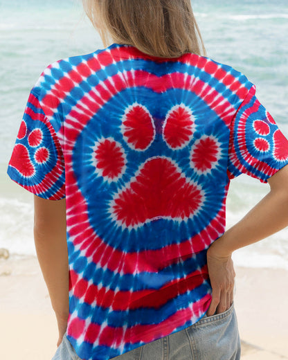RED WHITE AND BLUE PAW ALL OVER PRINT - TYPQ0104261