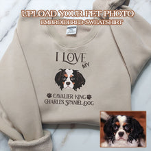 Load image into Gallery viewer, Personalized Embroidered I Love My Pet Dog Cat Hoodie Sweatshirt T-Shirt
