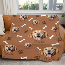 Load image into Gallery viewer, Personalized Pet Dog Cat Photo And Name Custom Soft Blanket

