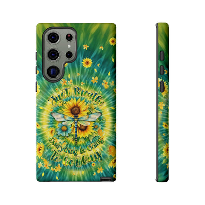 JUST BREATHE DRAGONFLY FLORAL SWIRL PHONE CASE  - TLHG1304263