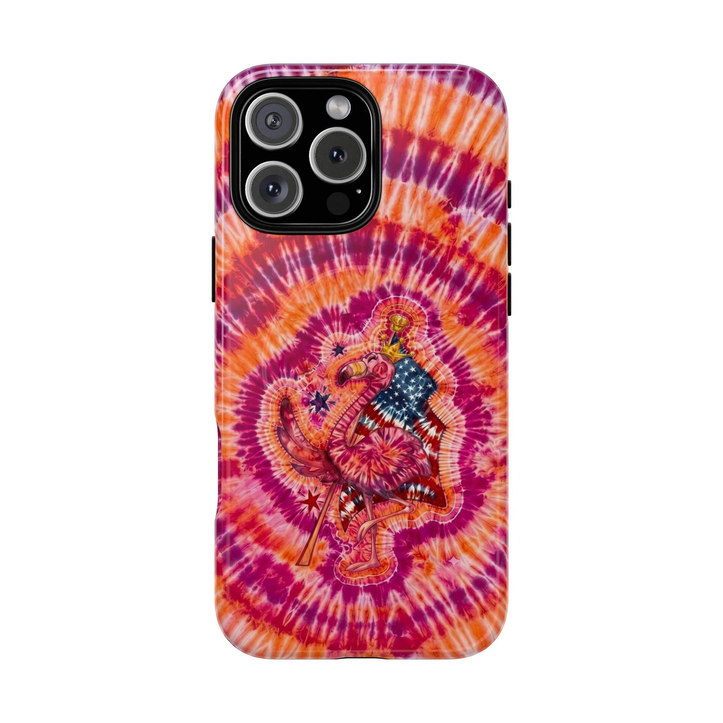 RED WHITE & BLUE FLAMINGO SWIRL MAGNETIC PHONE CASE  - TLNO0405262