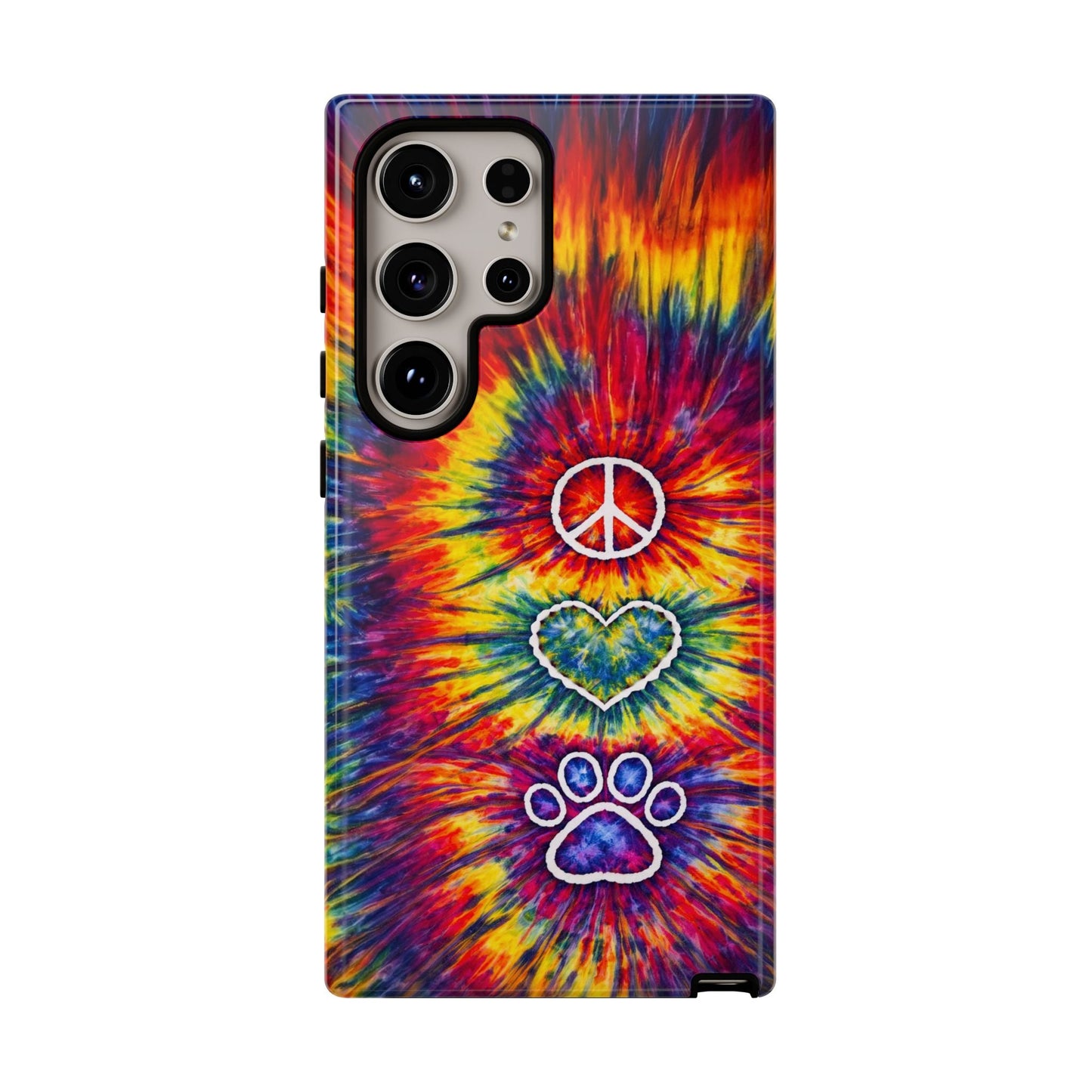 PEACE LOVE PAW PRINT COLORFUL PHONE CASE - TLNT1604262
