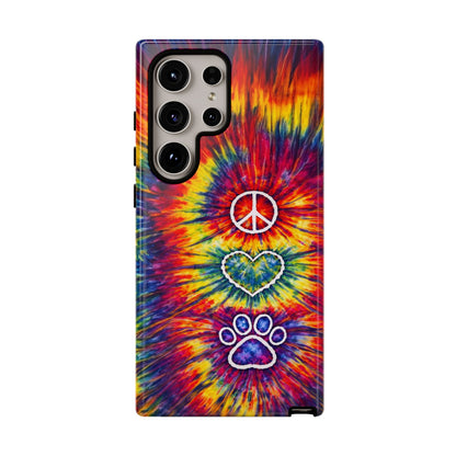 PEACE LOVE PAW PRINT COLORFUL PHONE CASE - TLNT1604262