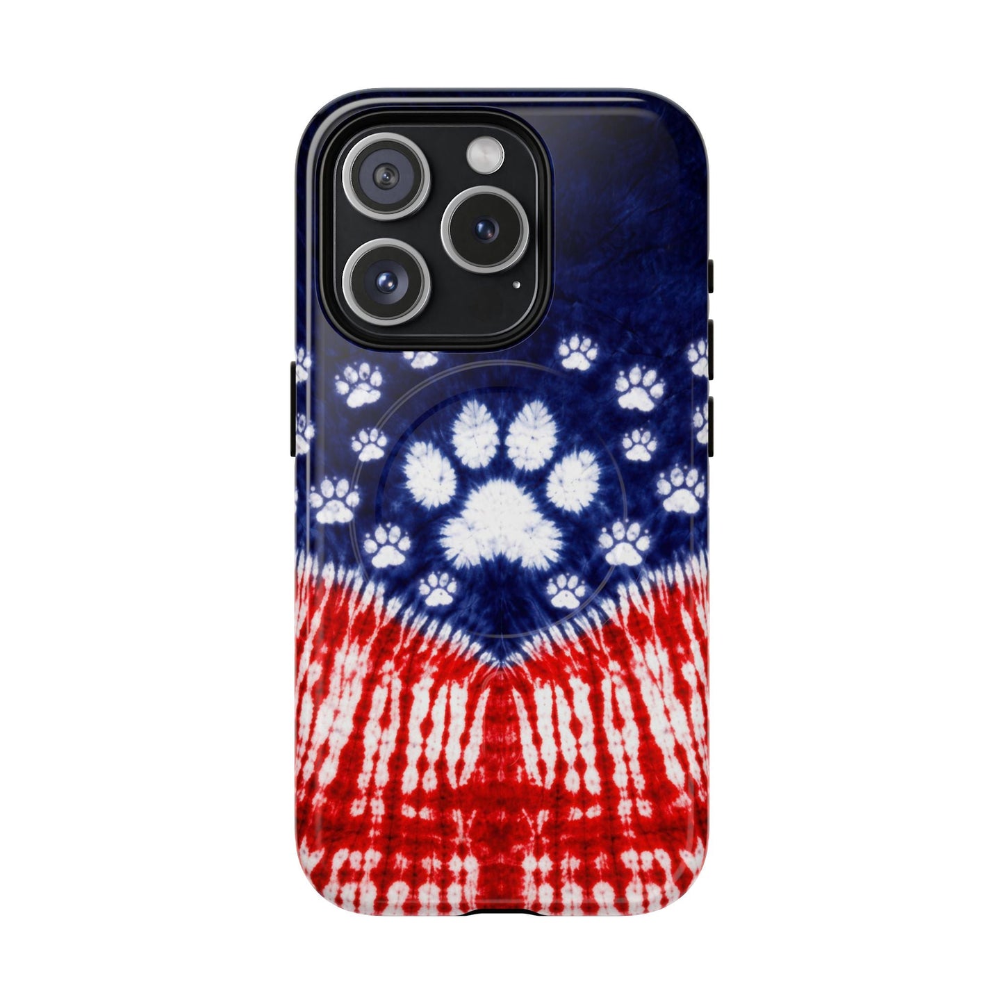 PAW PRINT RED WHITE & BLUE MAGNETIC PHONE CASE - TLTW1604262