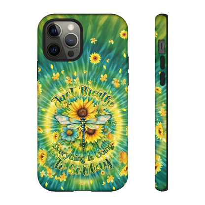 JUST BREATHE DRAGONFLY FLORAL SWIRL PHONE CASE  - TLHG1304263