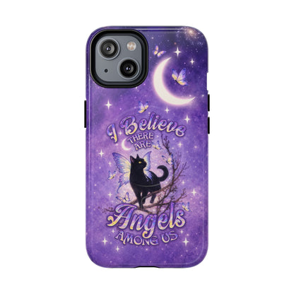 I BELIEVE THERE ARE ANGELS AMONG US BLACK CAT MAGNETIC PHONE CASE  - TLNO2605262