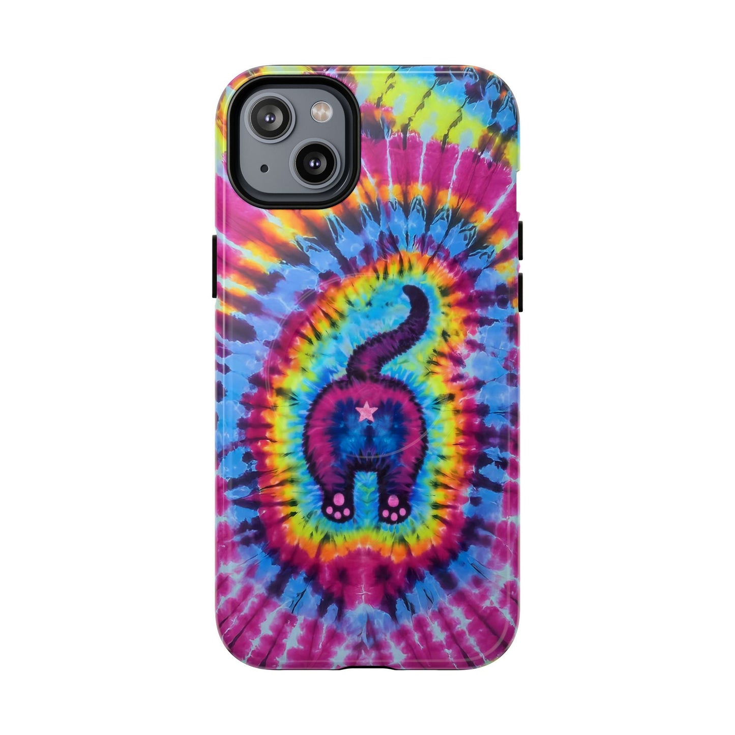 CAT COLORFUL SWIRL PATTERN MAGNETIC PHONE CASE - TLTW1404263