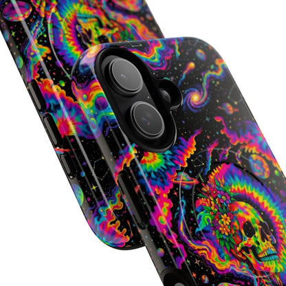 HIPPIE SKULL PSYCHEDELIC MAGNETIC PHONE CASE  - TLNO2904262