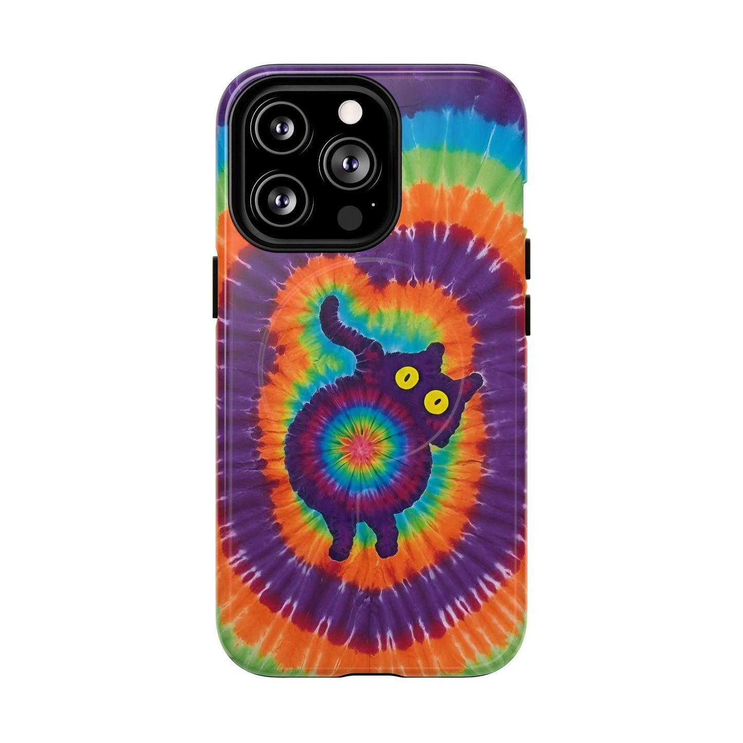 FUNNY CAT SWIRL MAGNETIC PHONE CASE - TLNO1604261
