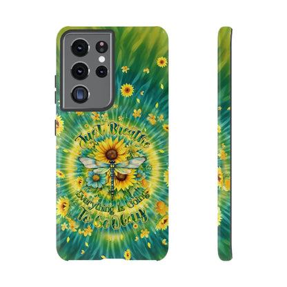 JUST BREATHE DRAGONFLY FLORAL SWIRL PHONE CASE  - TLHG1304263