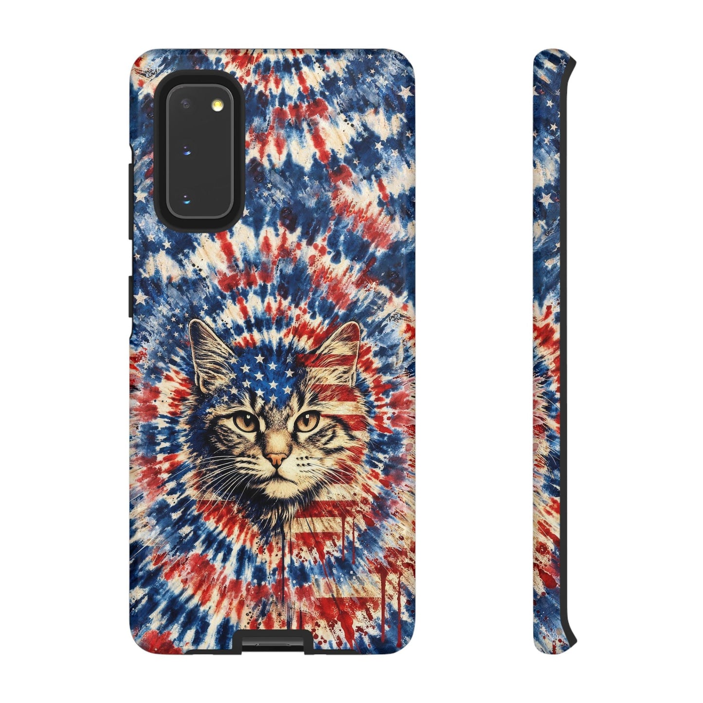 CAT RED WHITE & BLUE VINTAGE PHONE CASE  - TLHG2004262