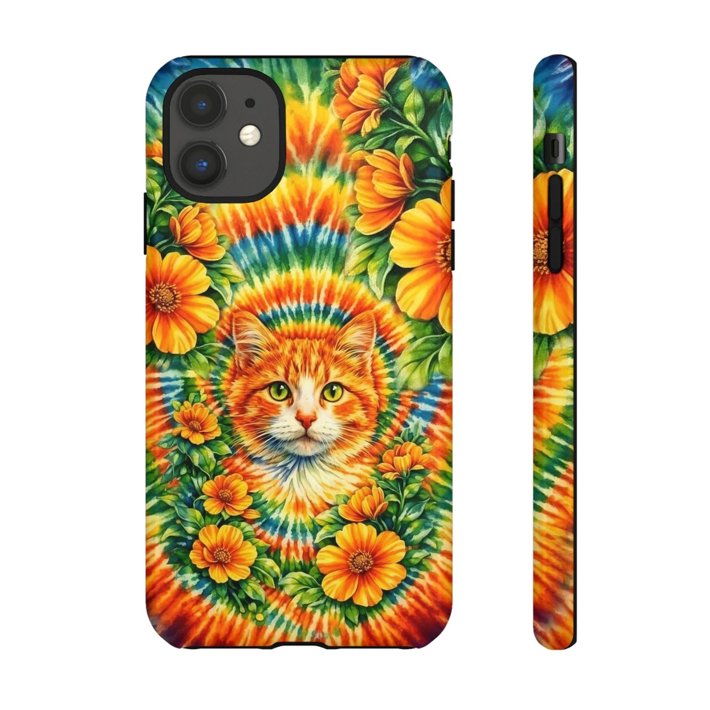 FLORAL CAT SWIRL PHONE CASE - TLHG2204264
