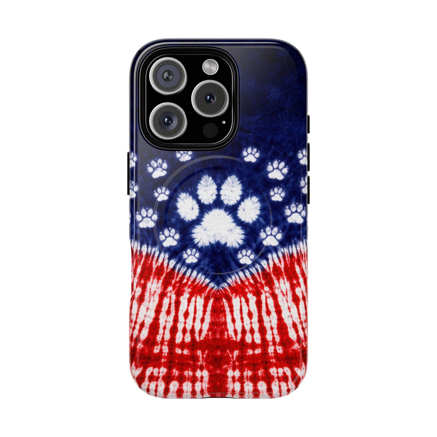 PAW PRINT RED WHITE & BLUE MAGNETIC PHONE CASE - TLTW1604262