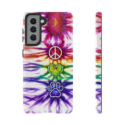 PEACE LOVE PAW PRINT SWIRL PHONE CASE - TLHG1304266