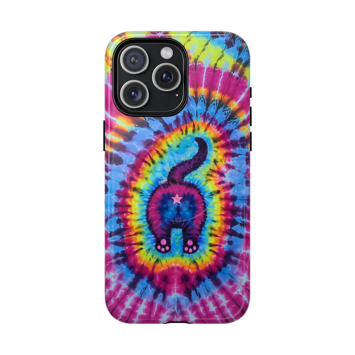 CAT COLORFUL SWIRL PATTERN MAGNETIC PHONE CASE - TLTW1404263