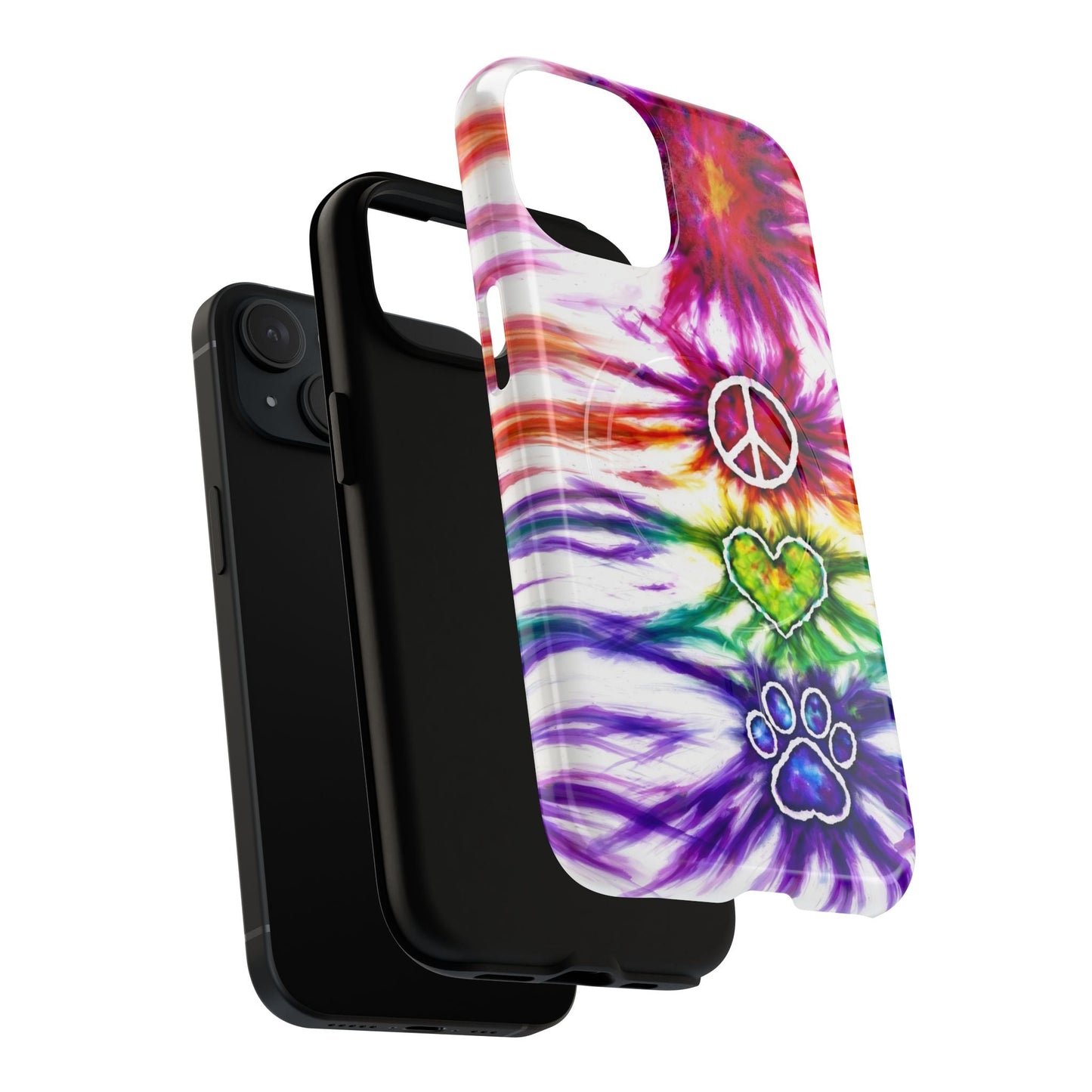 PEACE LOVE PAW PRINT MAGNETIC PHONE CASE - TLHG1304266