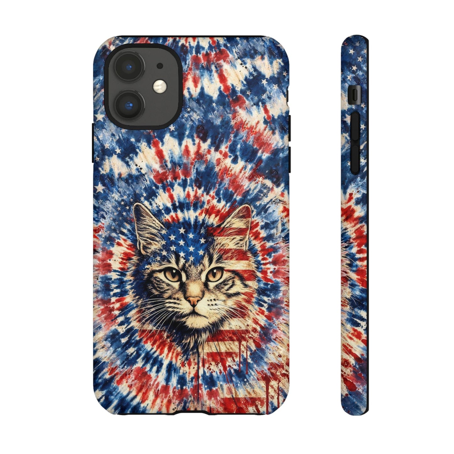 CAT RED WHITE & BLUE VINTAGE PHONE CASE  - TLHG2004262