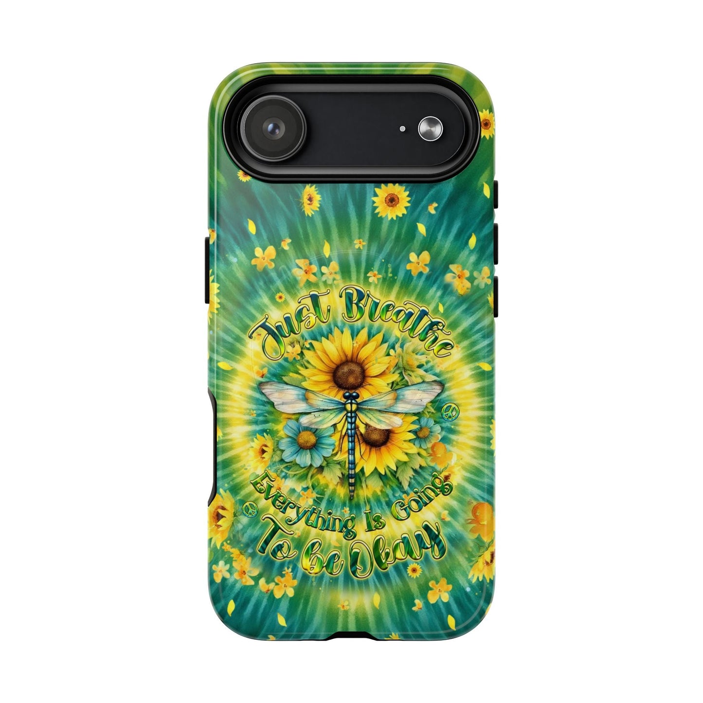 JUST BREATHE DRAGONFLY FLORAL MAGNETIC PHONE CASE  - TLHG1304263