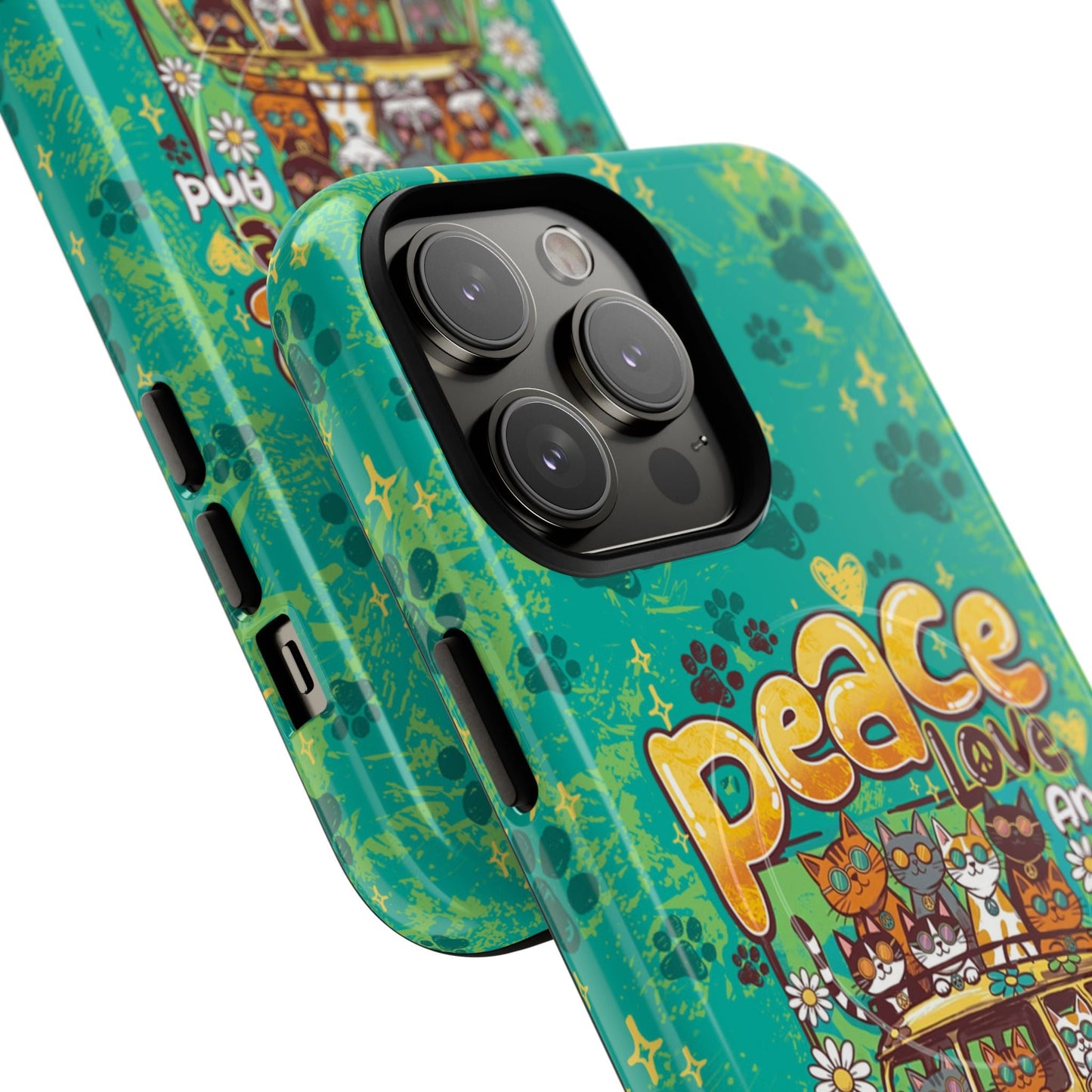 PEACE LOVE AND MEOW CATS MAGNETIC PHONE CASE - TY0707263