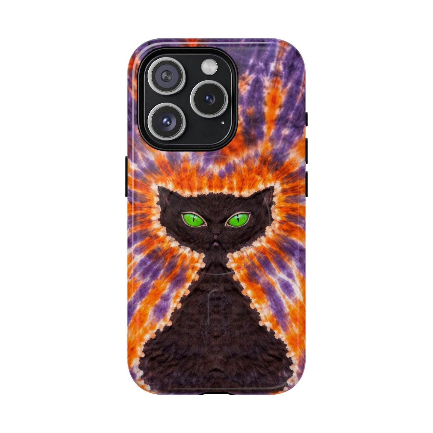 BLACK CAT PURPLE & ORANGE MAGNETIC  PHONE CASE  - TLHN2404264