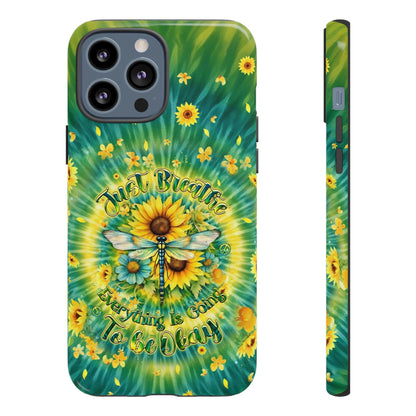 JUST BREATHE DRAGONFLY FLORAL SWIRL PHONE CASE  - TLHG1304263