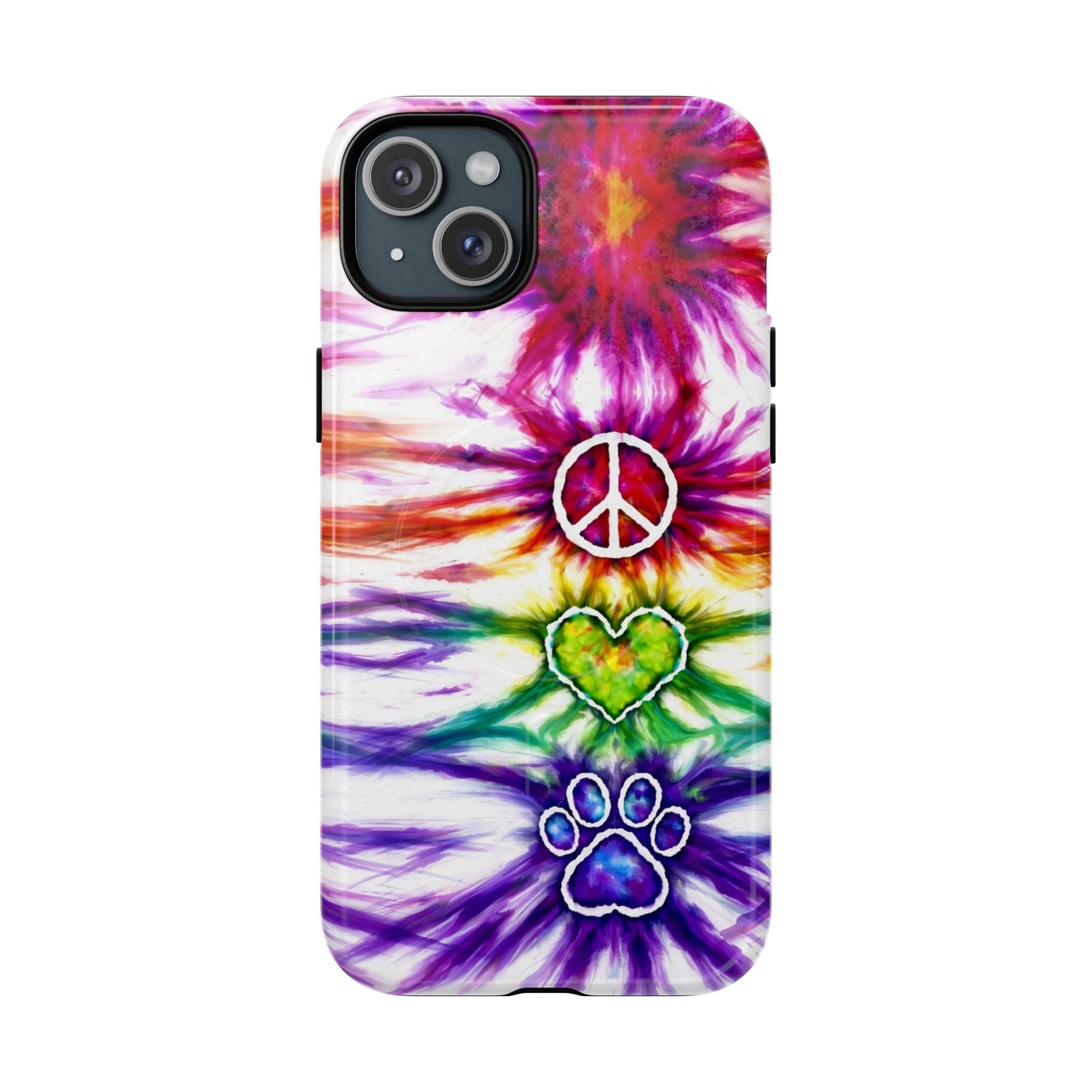 PEACE LOVE PAW PRINT MAGNETIC PHONE CASE - TLHG1304266